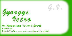 gyorgyi vetro business card
